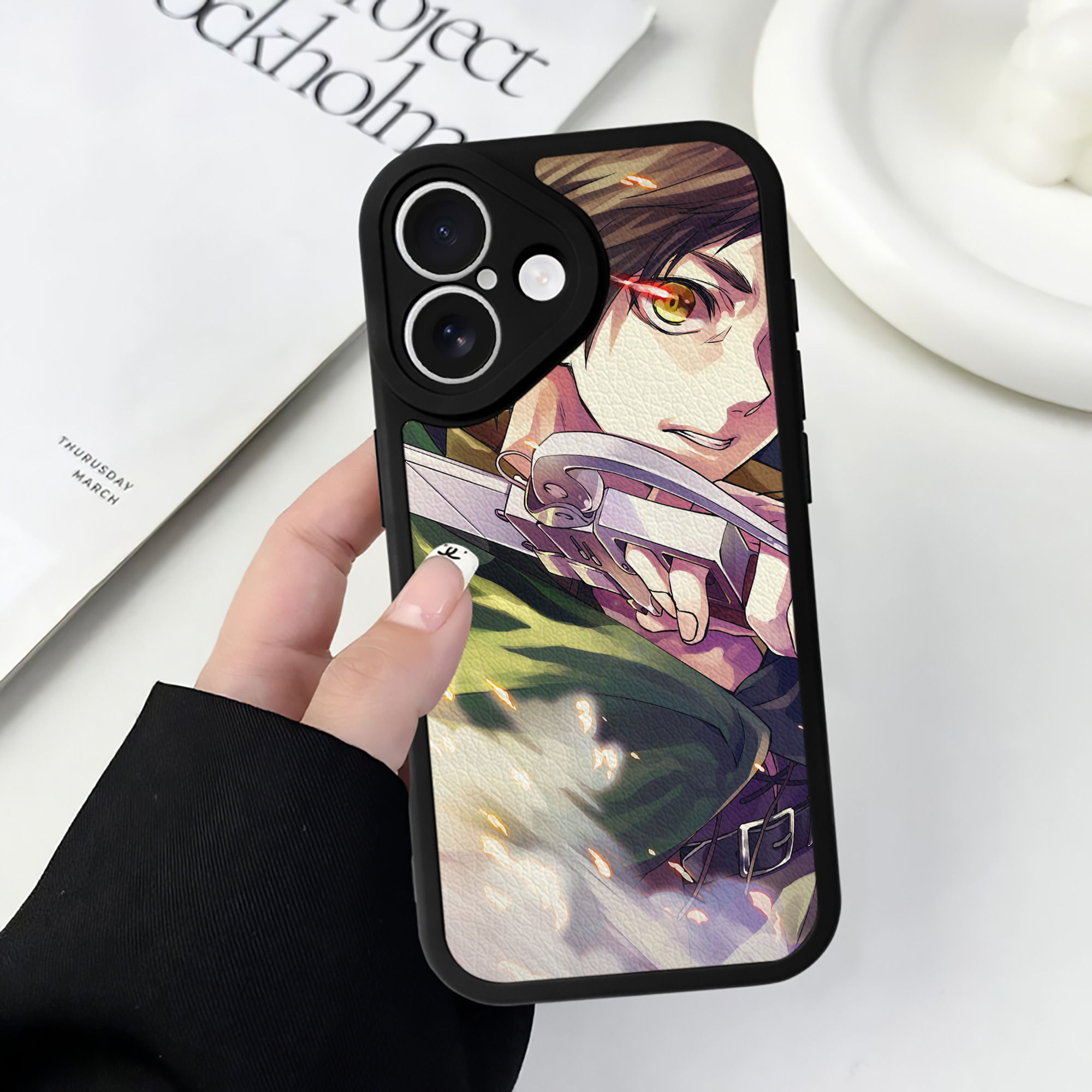 （画像用） 進撃の巨人 Attack on Titan 【iPhone 16シリーズ対応】シリコンスマホケース（レザー調） 材質：シリコン